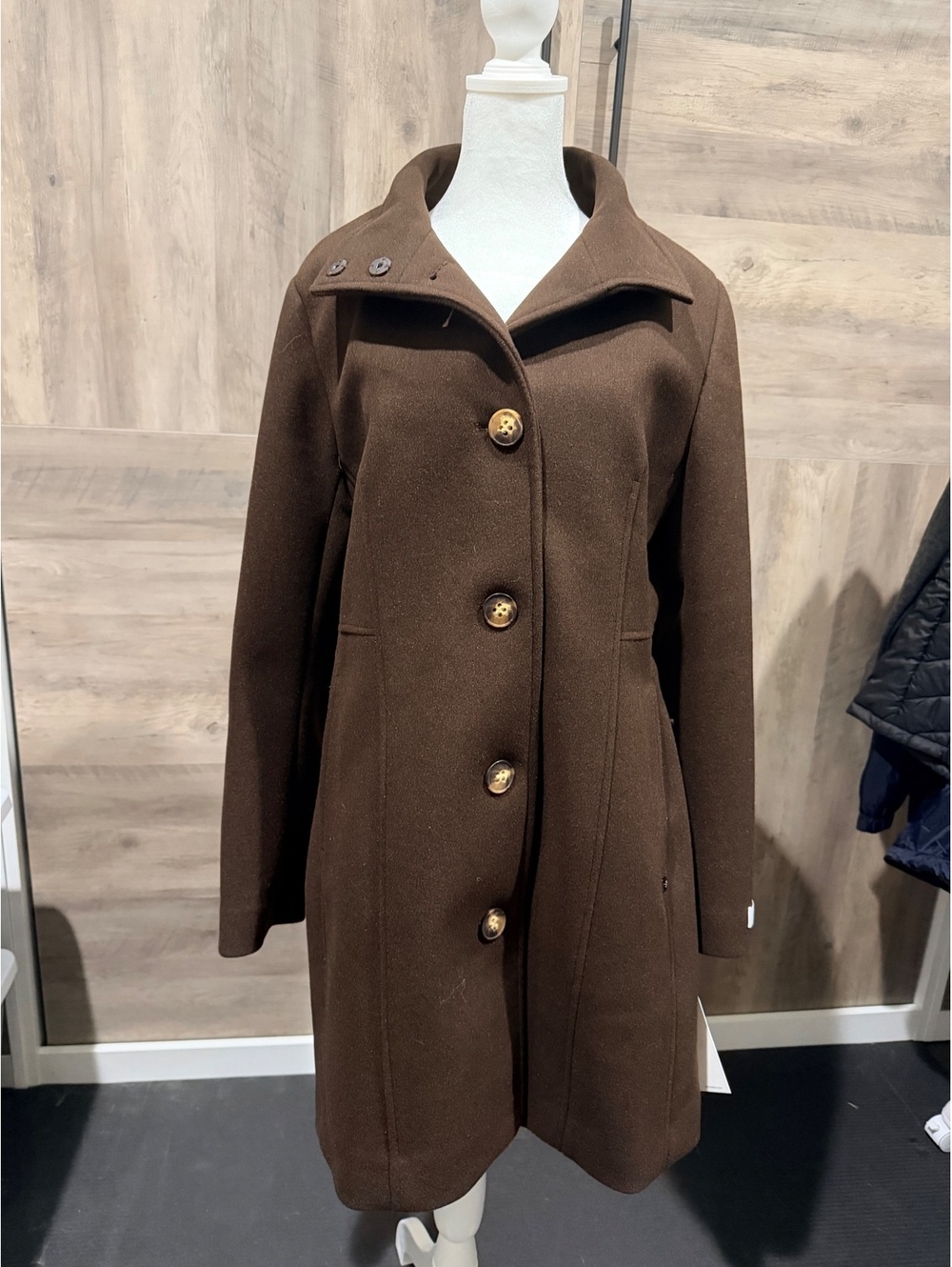 Calvin Klein Women's Brown Mid-Length Polyester Coat, Size M